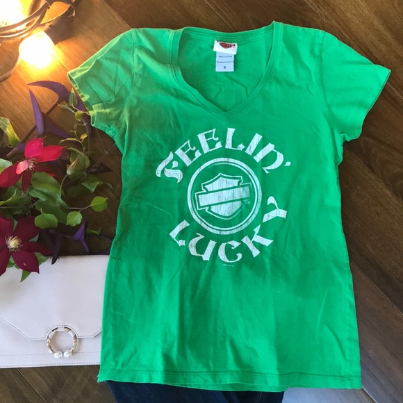 Harley-Davidson Tops - Women’s Harley Davidson Feelin Lucky
